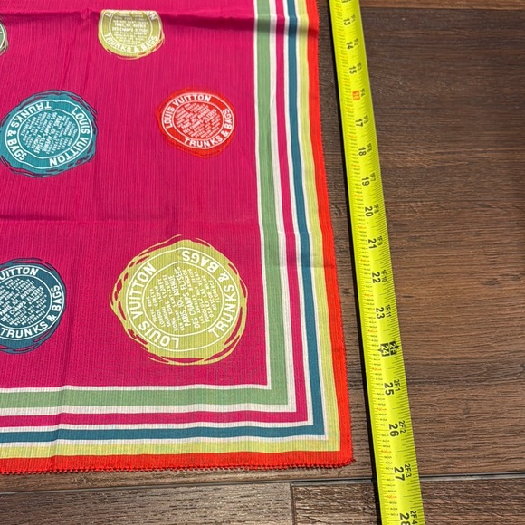 Louis Vuitton Cotton & Silk Trunks & Bags Multicolor Square Scarf with Box. - Picture 6 of 12